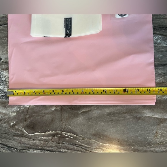 6 Poly Mailers 19” x 14.5 Large, Pink Bags & 12 Thank You Stickers - Picture 8 of 10